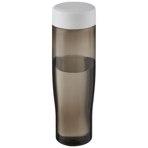 Bouteille d'eau publicitaire 700ml H2O Active® Eco Tempo Blanc et Charbon